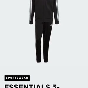 Adidas Black Tracksuit with White Stripes